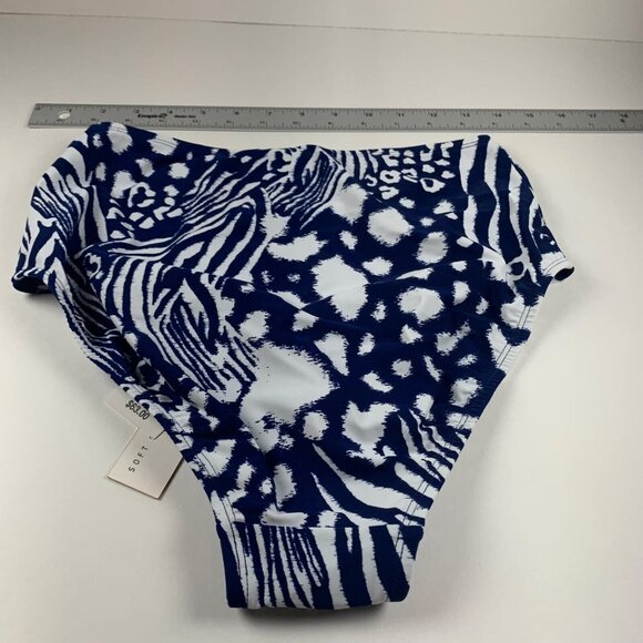 Beyond Control Womens Blue Animal Print High-Waist Bikini Swim Bottom Size 8 NWT - Picture 6 of 8